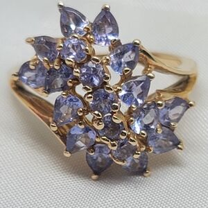 14k Vintage Yellow Gold Amethyst Ring Sz 7.5